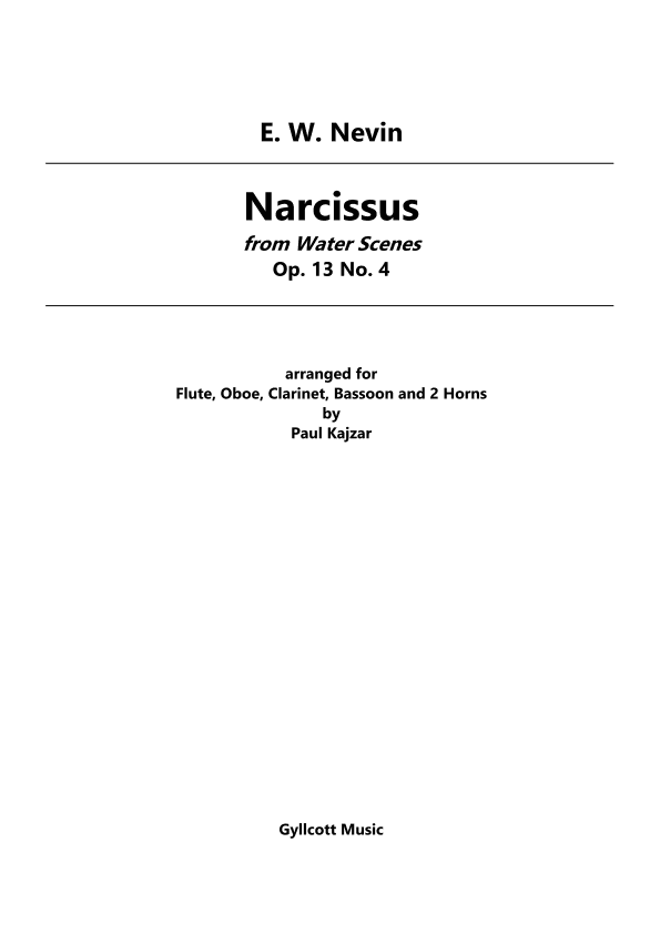 Narcissus from Water Scenes (Wind Sextet) (arr. Paul Kajzar)