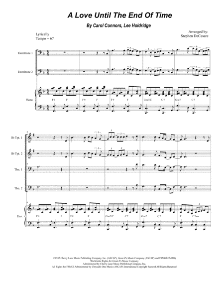 A Love Until The End Of Time (arr. Stephen DeCesare)