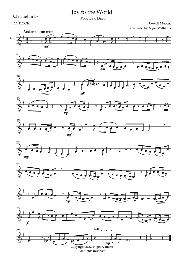 Joy to the World (arr. Nigel Williams)