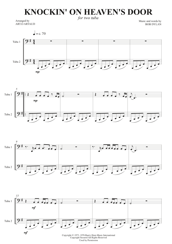 Knockin' On Heaven's Door (arr. Art.o Artaud)