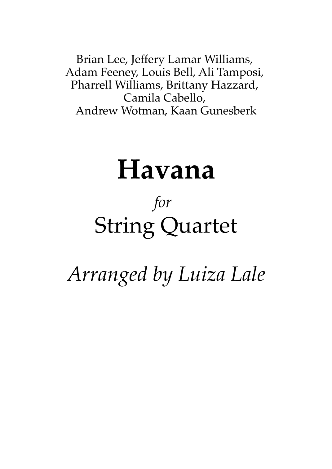 Havana (arr. Luiza Lale)