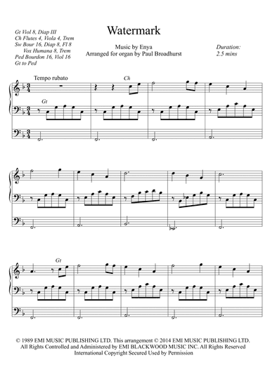 Watermark (arr. Paul Broadhurst)