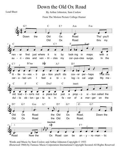 Down The Old Ox Road (arr. Paul Hemmer)