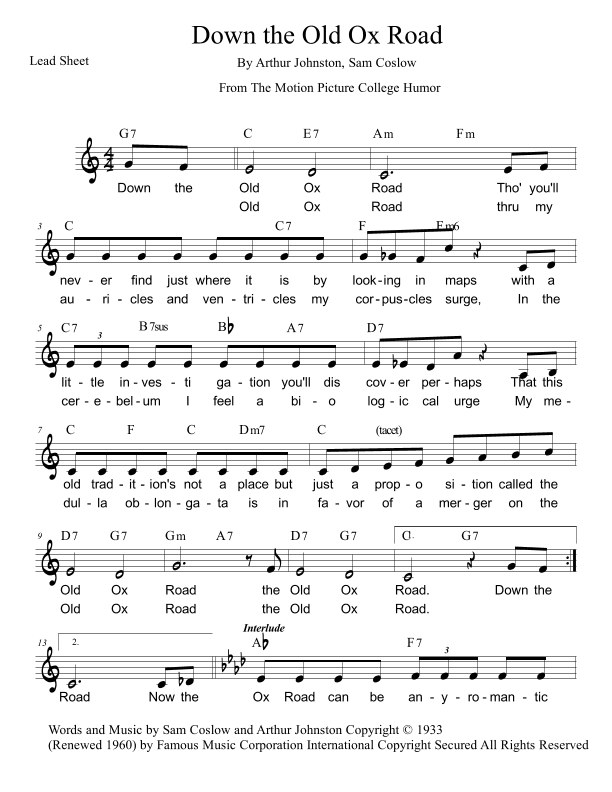 Down The Old Ox Road (arr. Paul Hemmer)