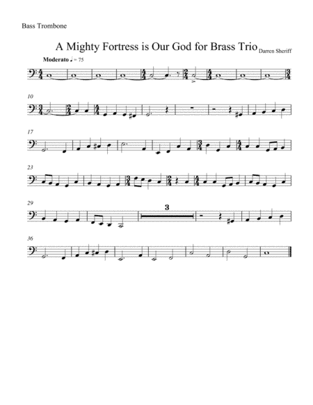 A Mighty Fortress is Our God for brass trio (arr. Darren Sheriff)