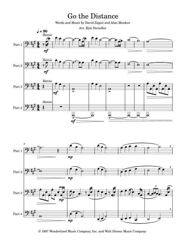 Go The Distance (arr. Kyle Steindler)