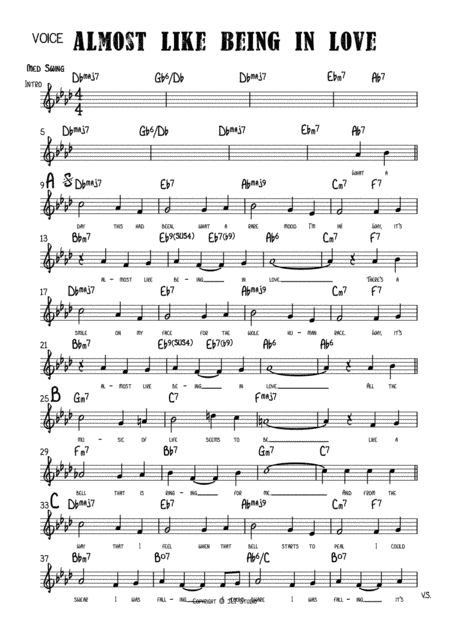 Almost Like Being In Love (arr. Joshua Tindall)