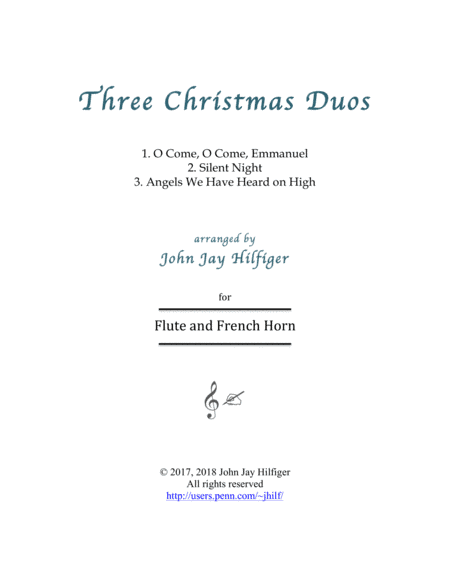 Three Christmas Duos for Flute and Horn (arr. John Jay Hilfiger)