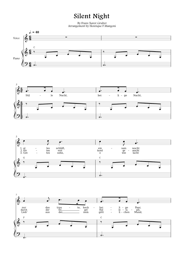 Stille Nacht (german lyrics) (arr. Henrique F Mangoni)