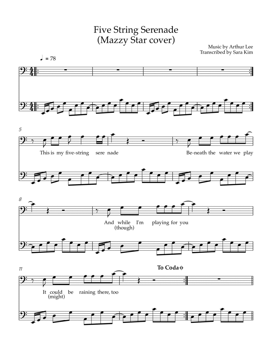 Five String Serenade (arr. Sara Kim)
