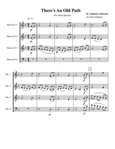 There's an Old Path for French Horn quartet (arr. David Baptist)