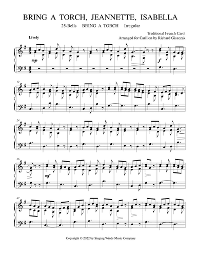 25B. Bring a Torch, Jeannette, Isabella (BRING A TORCH) (arr. Richard Giszczak)