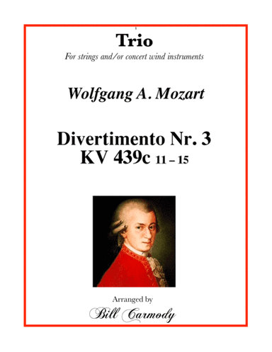 Mozart Divertimento Nr 3 concert pitch (arr. Bill Carmody)
