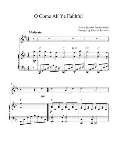 O Come All Ye Faithful (for alto saxophone solo and piano accompaniment) (arr. Kaiserin Rebecca)