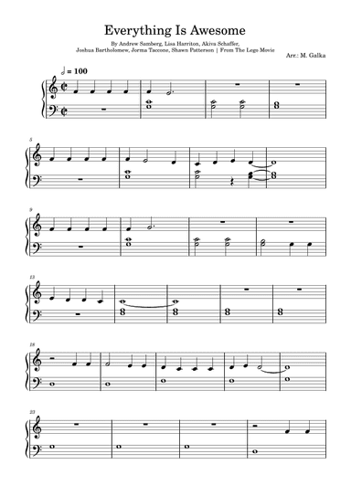 Everything Is Awesome (awesome Remixx!!!) (arr. M. Galka)