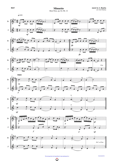 Minuetto Nb. 12 (brass duet Nb. 10 - Bb/F) (arr. Josef STASTNY)