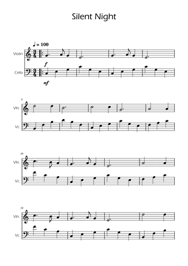 Silent Night - Violin and Cello Duet (arr. Ygor Nunes)