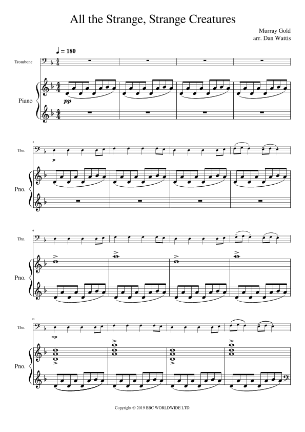 All The Strange Creatures (arr. Dan Wattis)