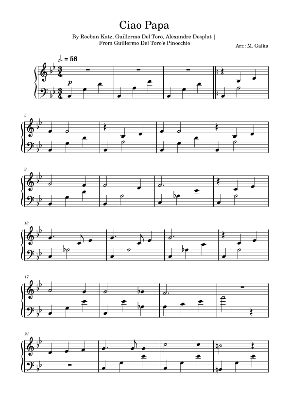 Ciao Papa (arr. M. Galka)