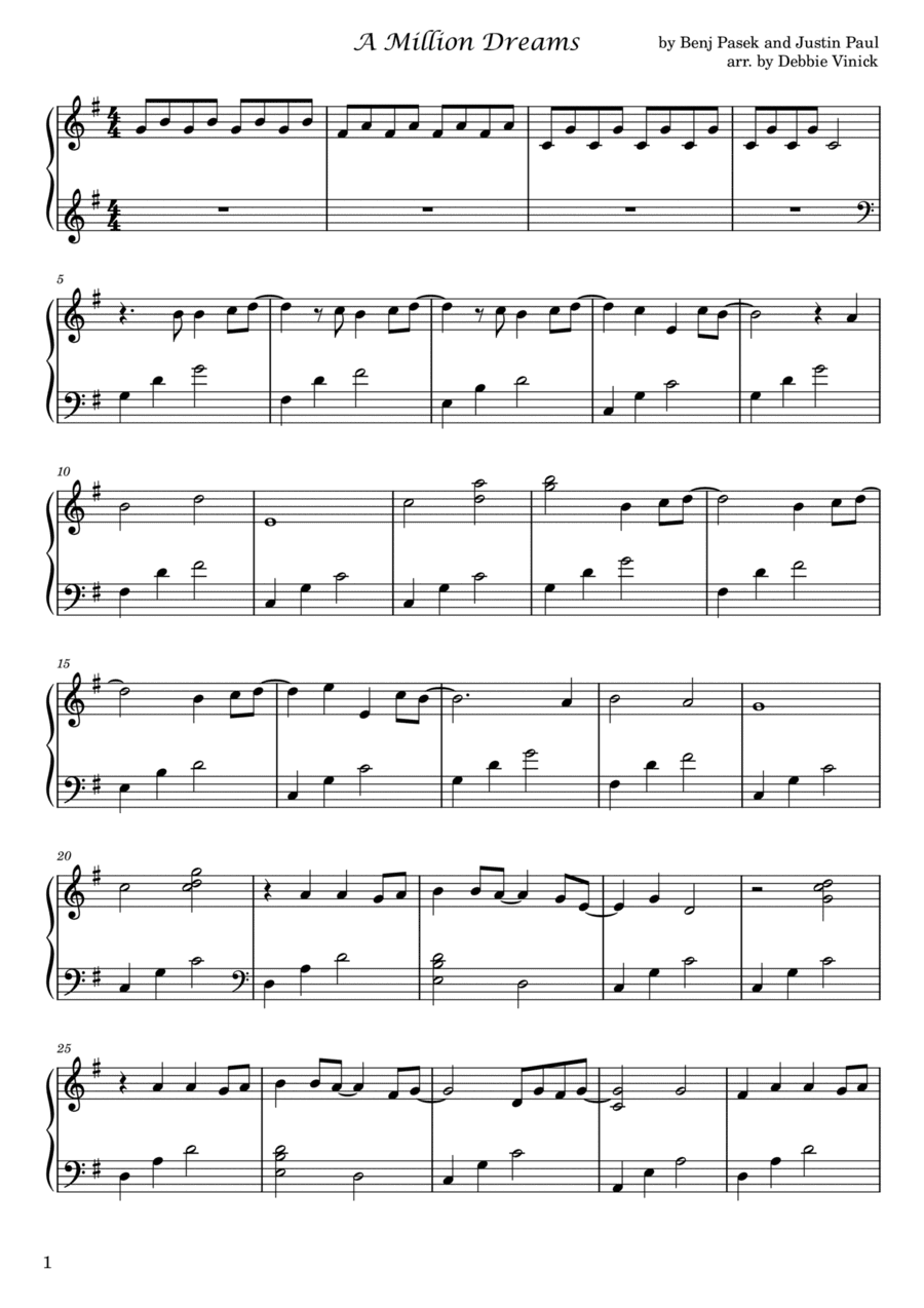 A Million Dreams (arr. Debbie Vinick)