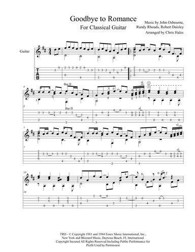 Goodbye To Romance (arr. Chris Hales)