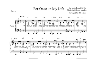For Once In My Life (arr. Bill Hayes)