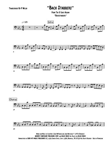 Back Stabbers (arr. P Welsh)