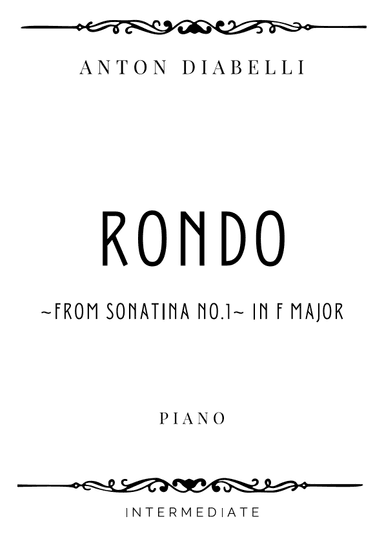 Diabelli - Sonatina No. 1 (Rondo) in F Major - Intermediate (arr. Piacere Music Sheets)
