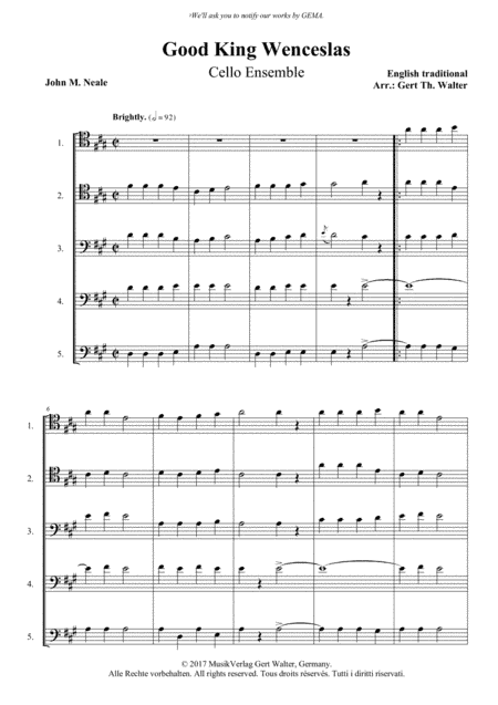 Good King Wenceslas (arr. Gert Th. Walter)