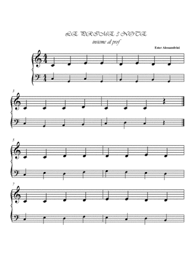 Le prime 3 note insieme al prof. piano 3 hands (arr. Ester Alessandrini)