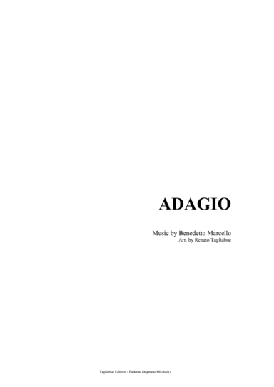 ADAGIO - Benedetto Marcello - For string quartet - with parts (arr. Renato Tagliabue)
