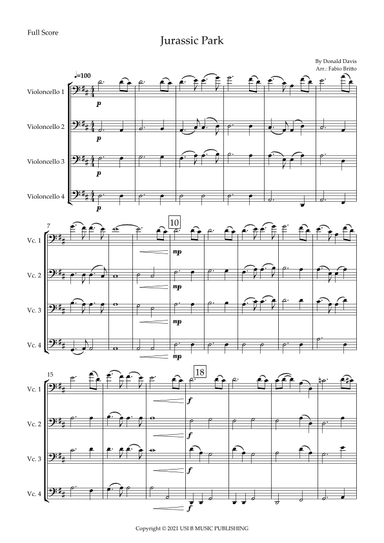 Jurassic Park Iii (arr. Fabio Britto)
