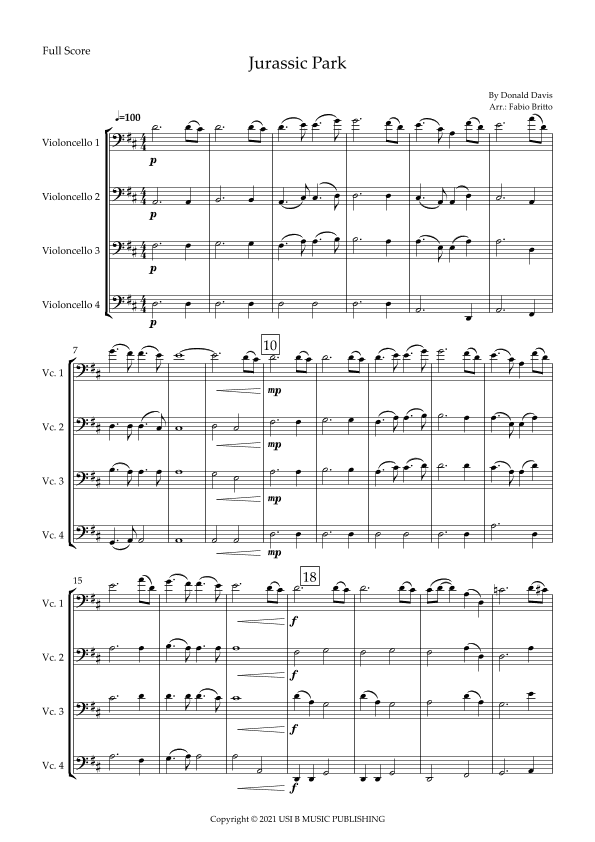 Jurassic Park Iii (arr. Fabio Britto)
