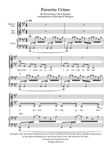Favorite Crime (arr. Henrique F Mangoni)