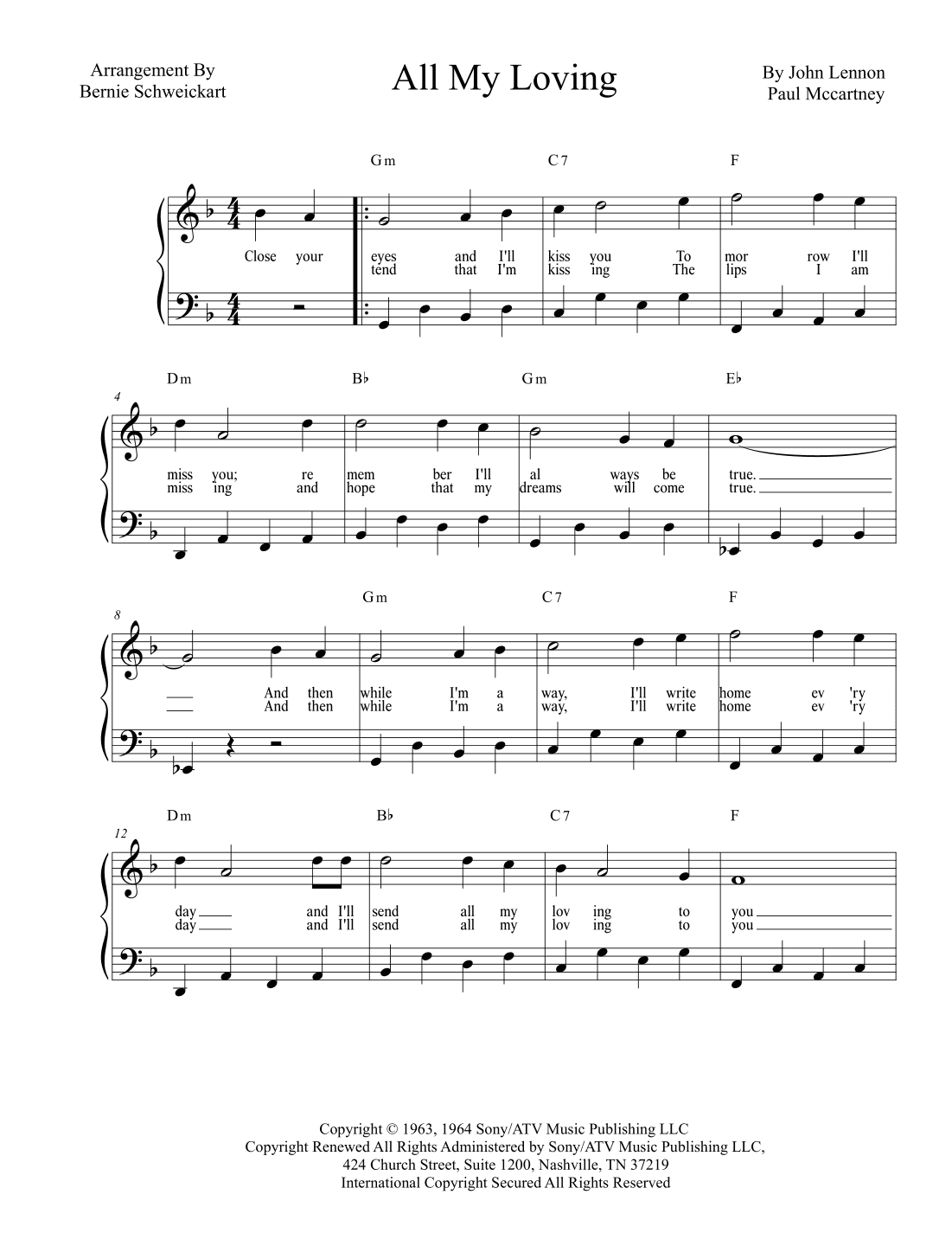 All My Loving (arr. Bernie Schweickart)