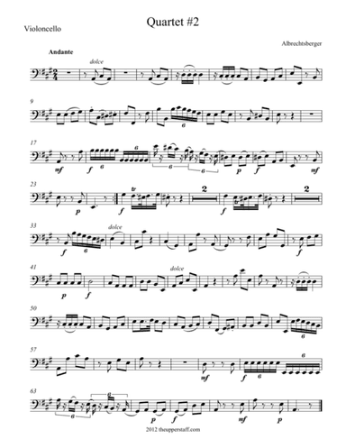 Quartet #2 in A Major (arr. theupperstaff.com)
