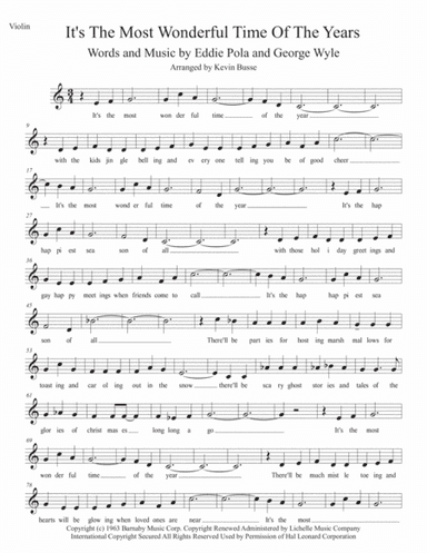 The Most Wonderful Time Of The Year (arr. Kevin Busse)