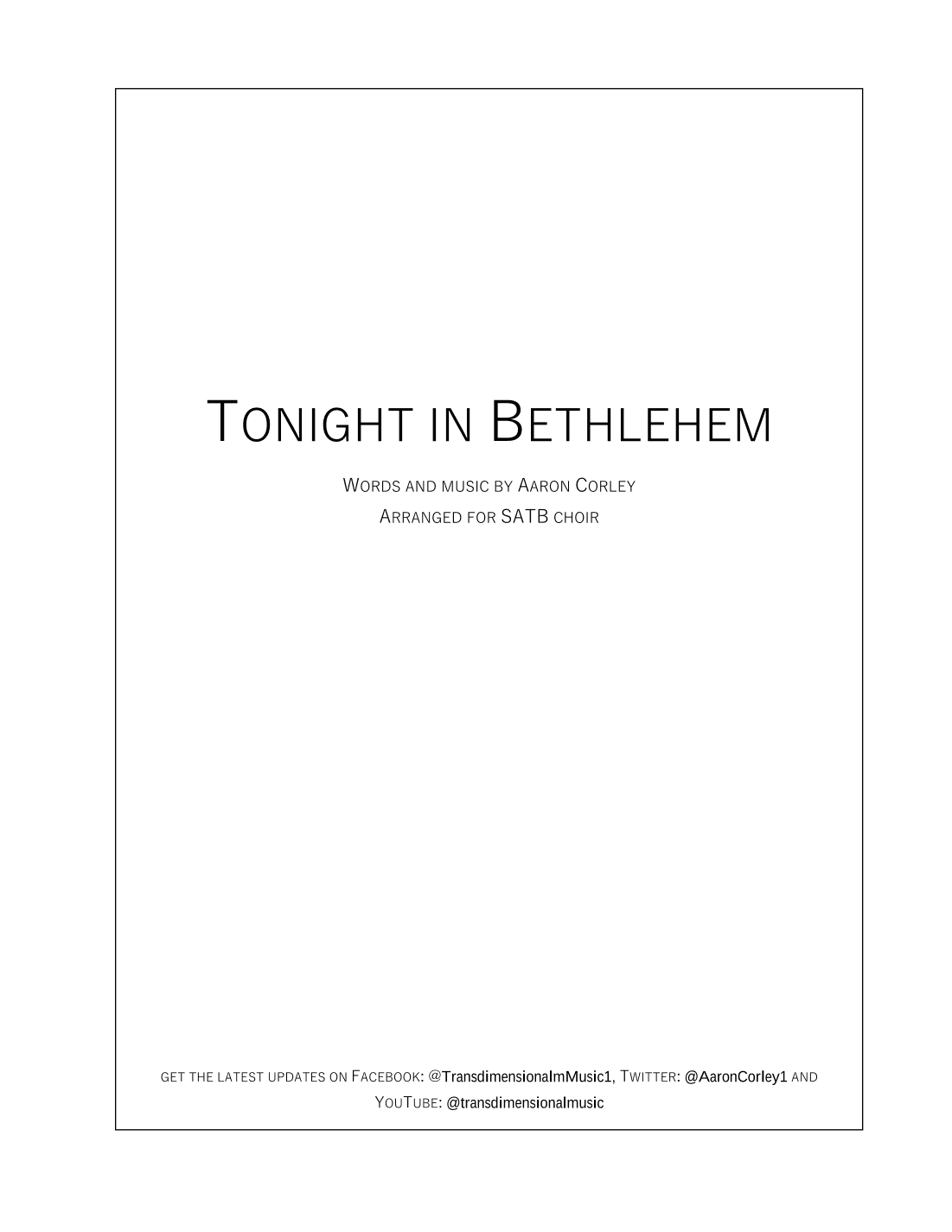 Tonight in Bethlehem (SATB)