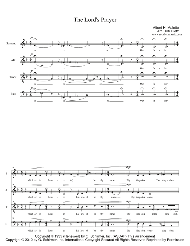The Lord's Prayer (arr. Rob Dietz)