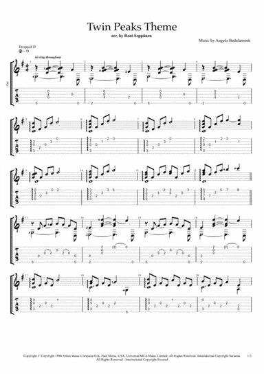 Twin Peaks Theme (arr. Roni Seppänen)
