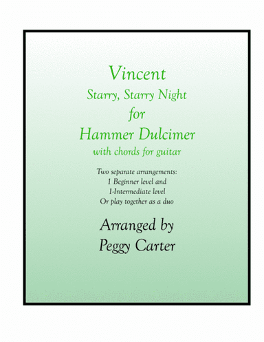 Vincent (Starry Starry Night) (arr. Peggy Carter)