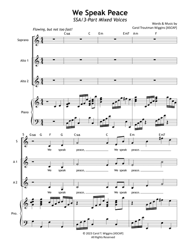 We Speak Peace (SSA/3-Part Mixed Voices)