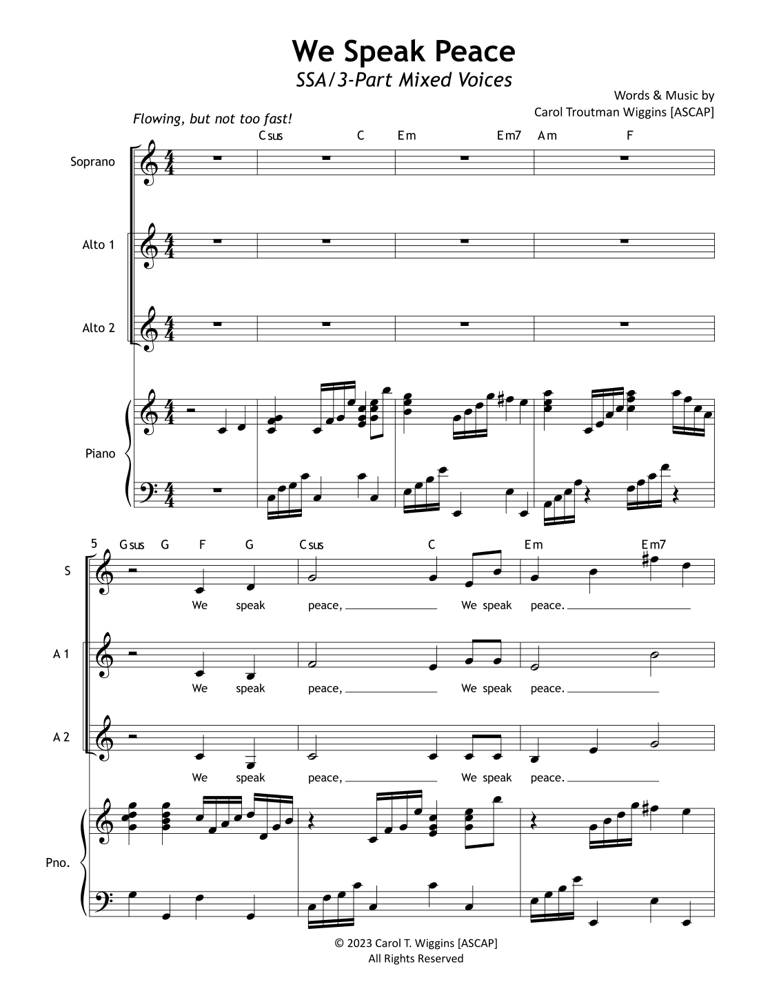 We Speak Peace (SSA/3-Part Mixed Voices)