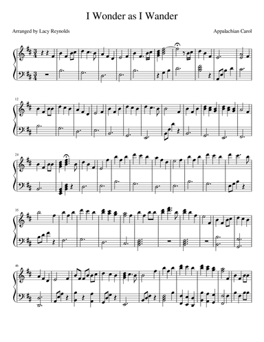 I Wonder As I Wander (arr. Lacy Reynolds)