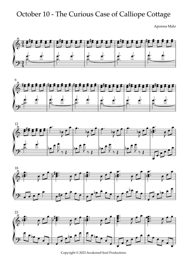 October 10 - The Curious Case of Calliope Cottage