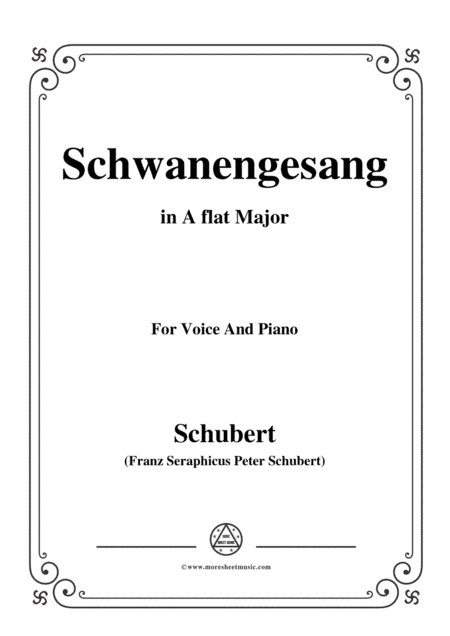 Schubert-Schwanengesang,Op.23 No.3,in A flat Major,for Voice&Piano (arr. MSM)