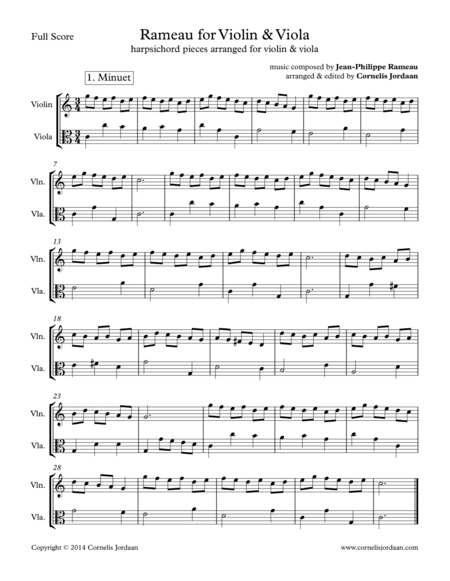 Rameau for Violin & Viola (arr. Cornelis Jordaan)