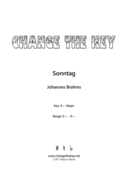 Sonntag - Ab Major (arr. Change the Key)