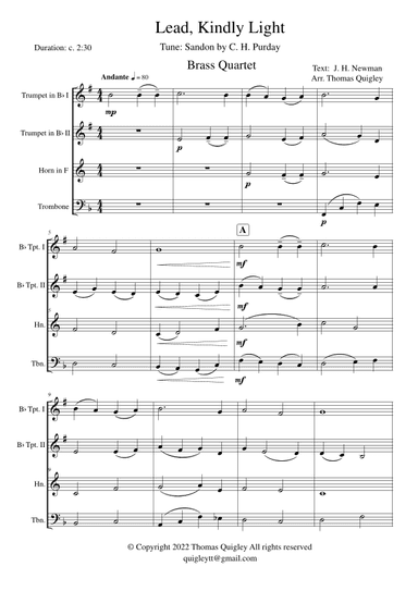Lead, Kindly Light (arr. Thomas Quigley)