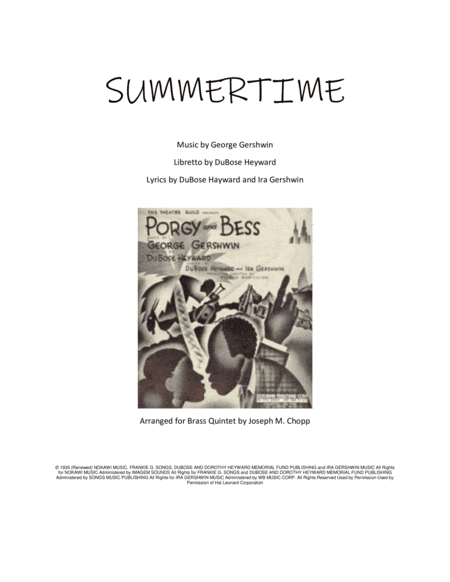 Summertime (arr. Joseph M. Chopp)